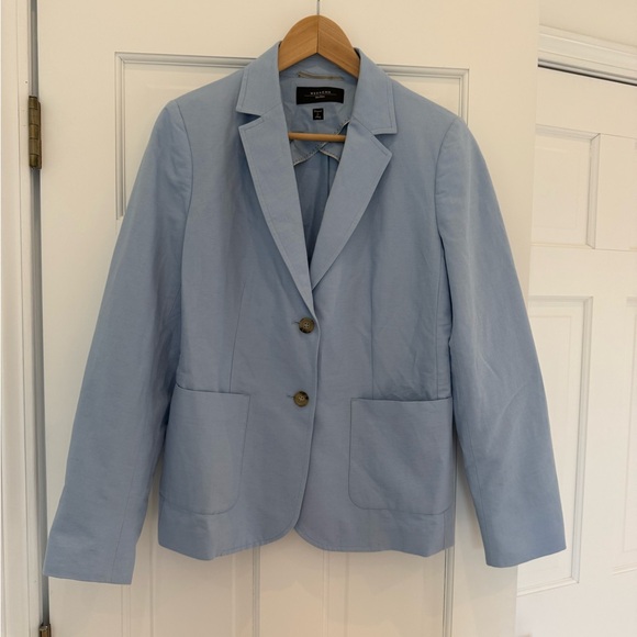 Max Mara Womens Weekend Linen Blend Blazer light blue size 12